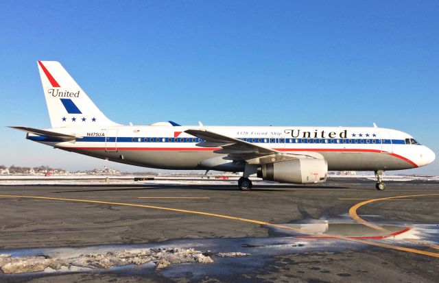 Airbus A320 (N475UA) - Retro A320 Friendship  - Stars and Bars