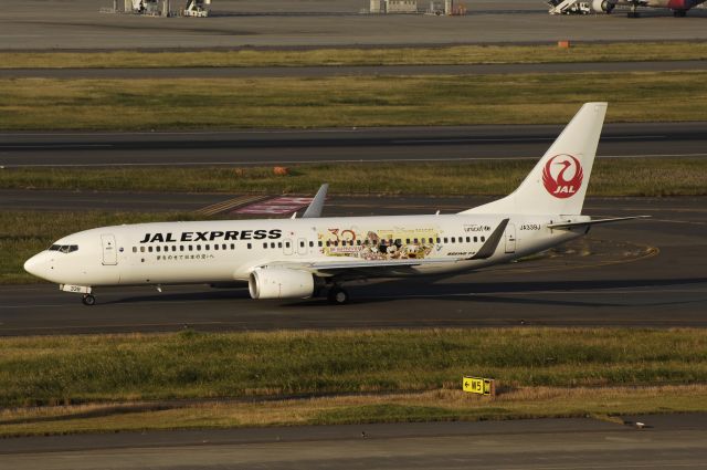 Boeing 737-700 (JA339J) - Taxing at Haneda Intl Airport on 2013/11/01 "No3 JAL Happiness Express"