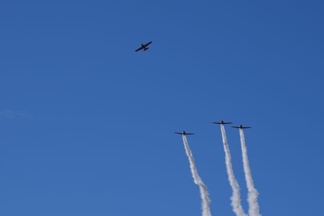 North American T-6 Texan — - Missing Man Formation Performed By Aeroshell Team at Vero Beach Airshow 25JUN16