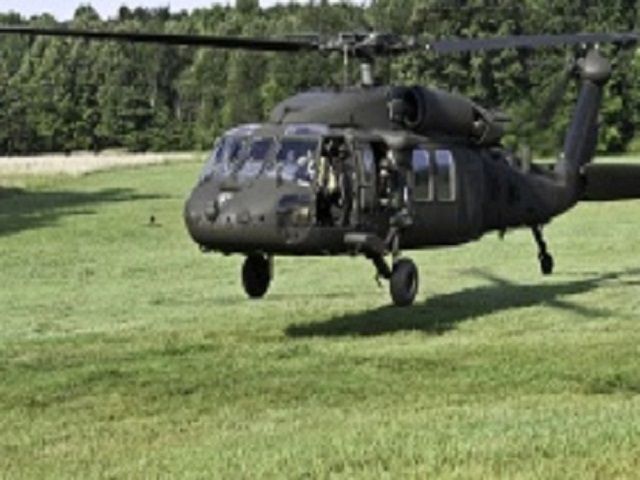 ARMY — -  UH-60 Blackhawk helicopter assigned to 6-101 GSAB lifts off from a field site.