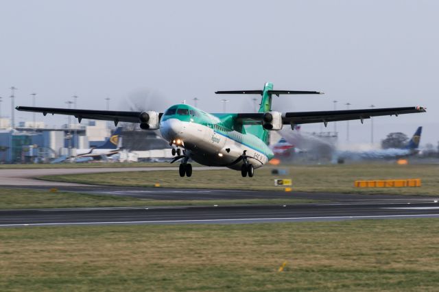 Aerospatiale ATR-72-600 (EI-FAT) - EI3721 on the way back to Cork.