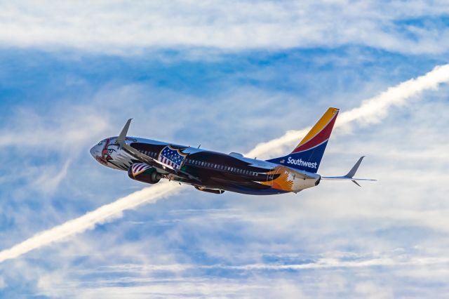 Boeing 737-800 (N8619F) - Southwest Airlines 737-800 in Illinois One special livery taking off from PHX on 11/28/22. Taken with a Canon 850D and Tamron 70-200 G2 lens.