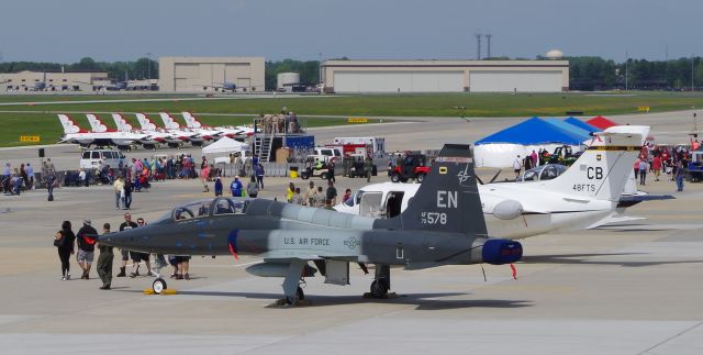 Northrop T-38 Talon (70-0578) - MCGUIRE AIR FORCE BASE-WRIGHTSTOWN, NEW JERSEY,USA-MAY 14, 2016: Seen by RF at the Base's 2016 Open House and Air Show was a USAF T-38 in the foreground and the Thunderbirds in the background.