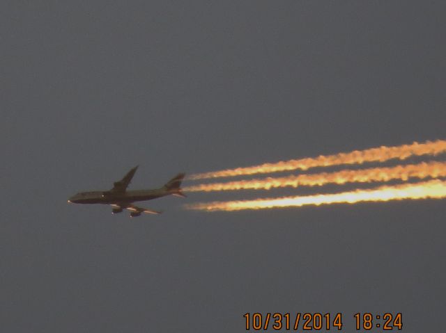 Boeing 747-400 (G-CIVG) - British Airways flight 197 from London to IAH over Southeastern Kansas at 36,000 feet.