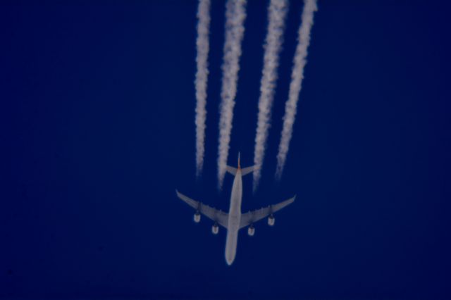 Airbus A340-500 (EC-JLE) - Iberia 6274 Chicago OHare Intl to Barajas Intl over Cleveland 37,000 ft. 06.08.16.