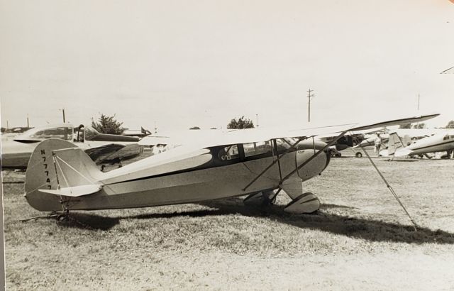 N77747 — - A photo from the collection of a late Ninety-Nine, possibly from a Funk Fly-In during the 1960s as there are other Funk aircraft in this grouping of old photos.