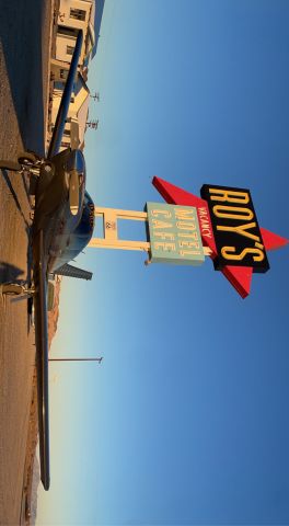 Piper Turbo Arrow 3 (N872WA) - Roy’s Motel and Cafe in Amboy, CA. Landed on the old auxiliary air strip and taxied into the parking lot.