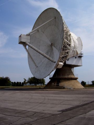 — — - We can see where you are (a weather radar dish)