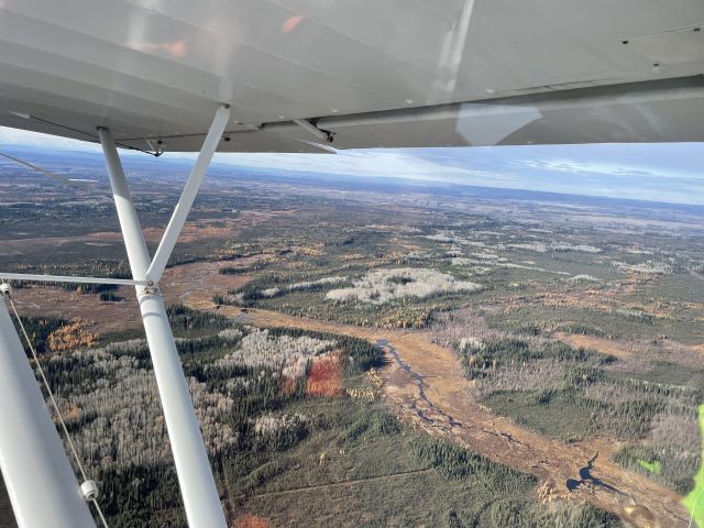 Piper L-21 Super Cub (N1907A) - Flying the flats near Fairbanks Alaska. 