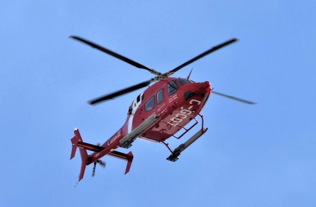 C-GCQT — - C-GCQT Bell Global Ranger 429 survolant le fleuve St-Laurent à Lavaltrie QC. le 15-03-2023 à 10:31