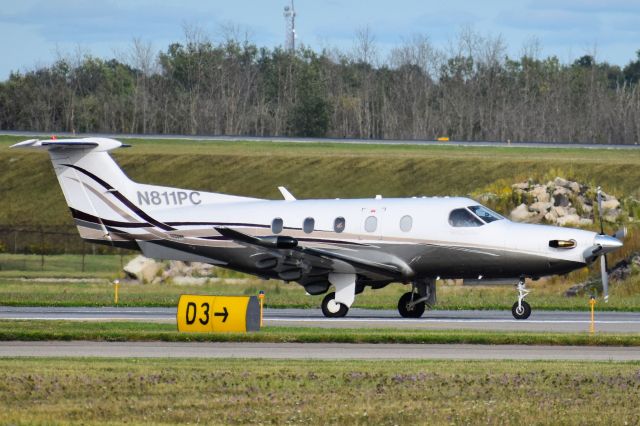 Pilatus PC-12 (N811PC) - Privately-owned 2007 Pilatus PC-12 departing the FBO Ramp at the Buffalo Niagara International Airport (KBUF/BUF)