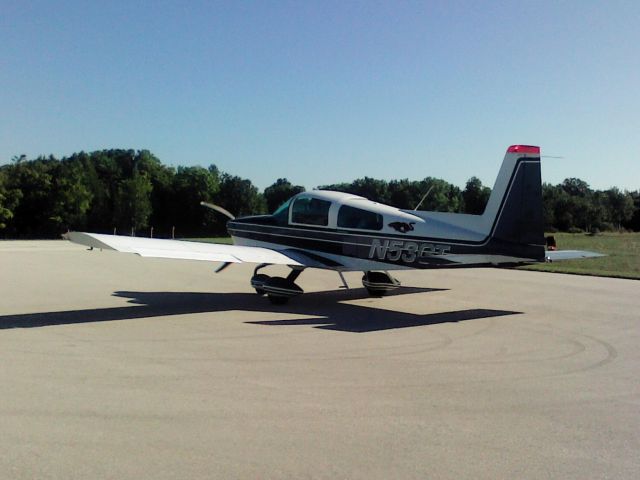 — — - Sitting on my grass cutting tractor waiting for this Grumman Cub or Tiger [?] to take off. A Catholic Priest fly's this aeroplane.