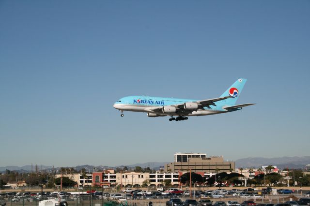 Airbus A380-800 — - Approach to 24R