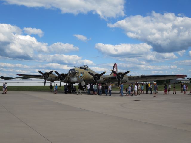 Boeing B-17 Flying Fortress (N93012) - B-17G 42-31909 under a beautiful Indiana sky 8-7-16