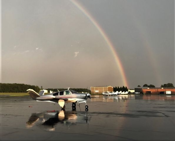 Beechcraft 35 Bonanza (N2042B) - Waiting for the weather to clear