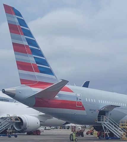Boeing 787-9 Dreamliner (N845MD) - Aircraft being worked on at the Boeing ramp of the KCHS assembly plant.