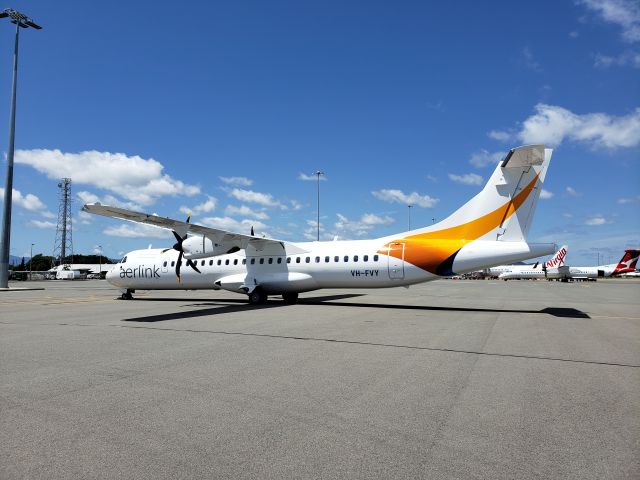 Aerospatiale ATR-72-500 (VH-FVY) - Townsville transit. First of Hevilift Fleet in aerlink livery