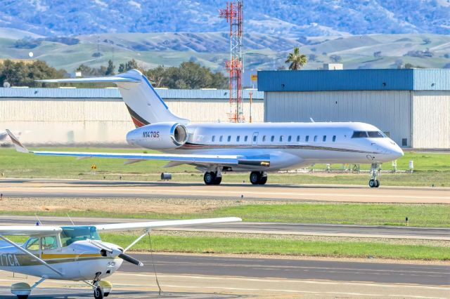 Bombardier Global Express (N147QS) - Bombardier BD-700-1A10 Global Express at Livermore Municipal Airport (CA). March 2021