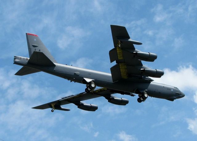 Boeing B-52 Stratofortress (61-0036) - A B52H landing at Barksdale Air Force Base. If there was only sound with the photo! Deafening!