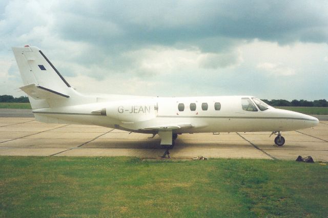 Cessna 500 Citation 1 (G-JEAN) - Seen here in Jul-96.br /br /Reregistered G-DJAE 3-Nov-98.br /Registration cancelled 11-Feb-14 as permanently withdrawn from use. Broken up at KOWI.