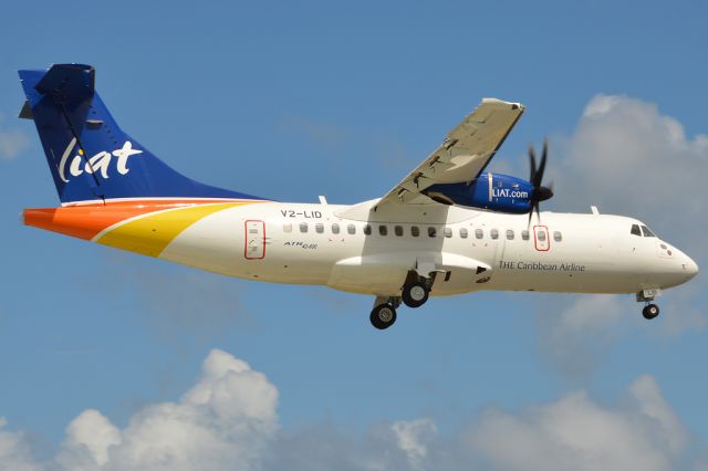 Aerospatiale ATR-42-300 (V2-LID) - LIAT's first ATR 42-600 inbound from Antigua