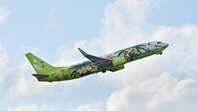 Boeing 737-700 (JA803X) - November 23, 2024br /Solaseed Airlines' Pokémon Jet Boeing 737-800 (JA803X) take off from runway RWY36R.