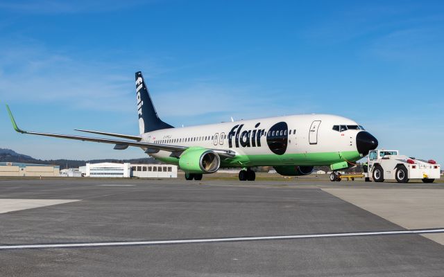 Boeing 737-800 (C-FFLJ) - Pushing back for the final time as 'Flair 101"