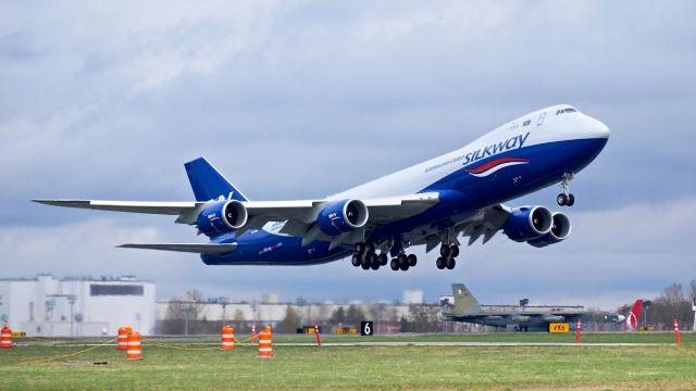 BOEING 747-8 (VQ-BBM) - AZG7716 on rotation from Rwy 16R for its delivery flight to GYD on 4.1.17. (ln 1533 / cn 62709). This is the final B748F for Silkway West from their current order. 