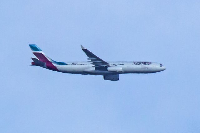 Airbus A330-300 (OO-SFJ) - Subject aircraft, Airbus A330-343 (OO-SFJ), operating as EuroWings EW1112/EWG1112, photographed over Northern New Jersey on 25-Jan-2018 at 1451HrsEST, enroute to Newark Liberty, (KEWR, EWR), from Dusseldorf, Germany, (DUS).