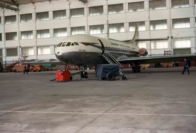 — — - Caravelle at Sud Aviation, Toulouse, July 1958