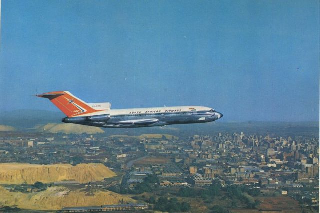 BOEING 727-200 (ZS-GYN) - scanned from postcard