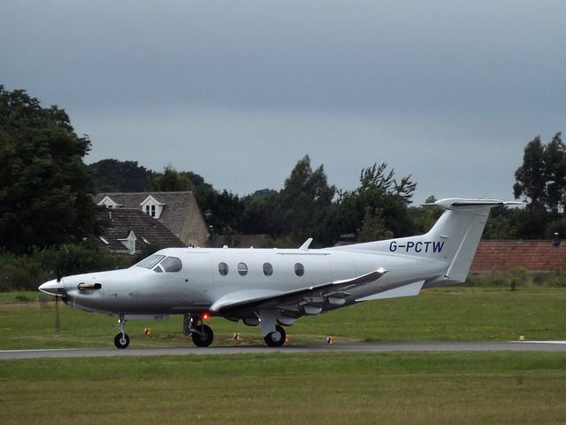 Pilatus PC-12 (G-PCTW) - Arriving back home at Oxford Airport. 