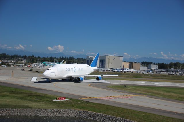 Boeing 747-400 (N249BA) - Dreamlifter arrives at Boeing factory in Everett, WA