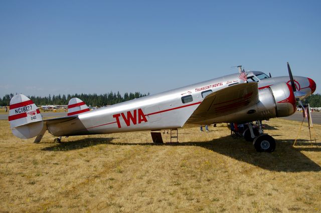 N18137 — - Restored Lockheed 12A,  in the colors of TWA. Aircraft seen on display at the 2009 EAA Fly-In at Arlington,WA.