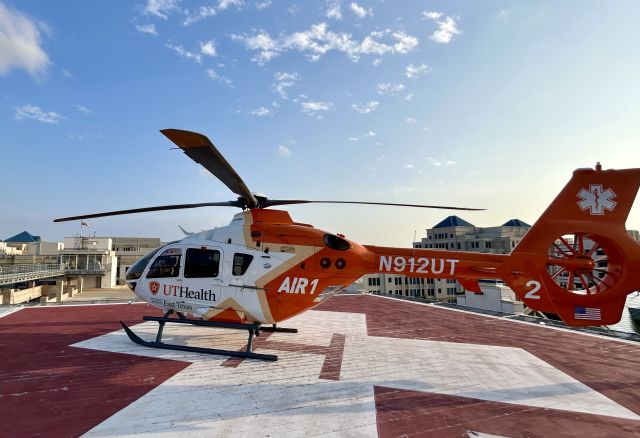 N912UT — - UT Air 1 west - Metro Aviation EC135 sitting on pad at XA36 (Cook Children's Ft Worth)