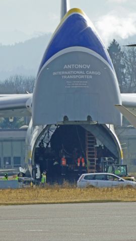 Antonov An-12 (UR-82007) - General Electric engine in the AN-124s loading bay. 