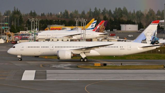 Boeing 787-9 Dreamliner (N1014X) - BOE843 taxis to the Boeing North ramp on completion of a high speed taxi test on 1.26.20. (ln 971 / cn 00000). 