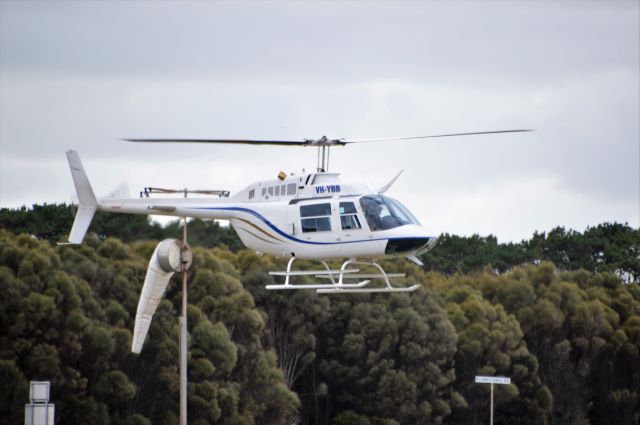 Bell JetRanger (VH-YBB) - Jetranger YBB arriving Flinders Island, Mar 2020