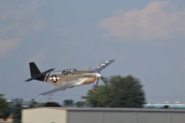 North American P-51 Mustang (N6555B) - Lope's Hope making a Speedy Pass at Oshkosh.  