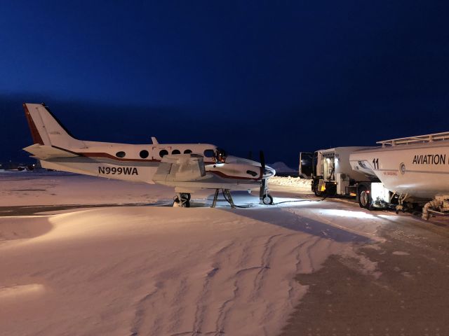 Beechcraft King Air 90 (N999WA) - A winter day in Iceland. On a ferry flight from Europe to the USA. 12 FEB 2018.