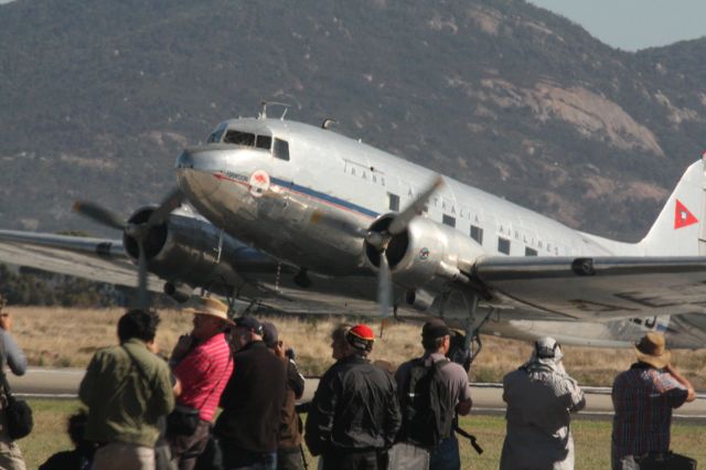 Douglas DC-3 (VH-AES) - Lockheed C47 taking of at Avalon Air Show 2013