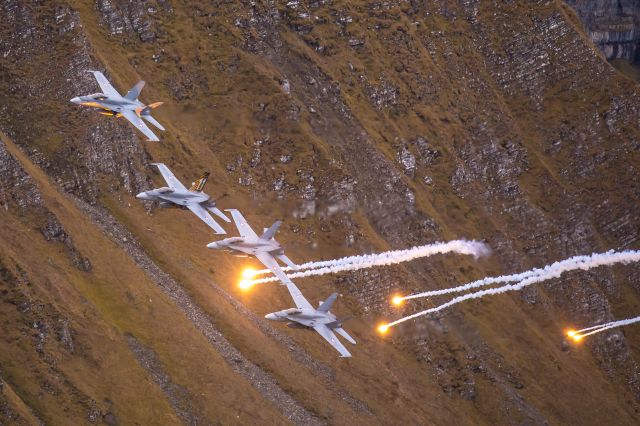 McDonnell Douglas FA-18 Hornet (J5011) - Swiss Air Forcebr /Boeing F/A-18 C (J-5011) at Axalp shooting range