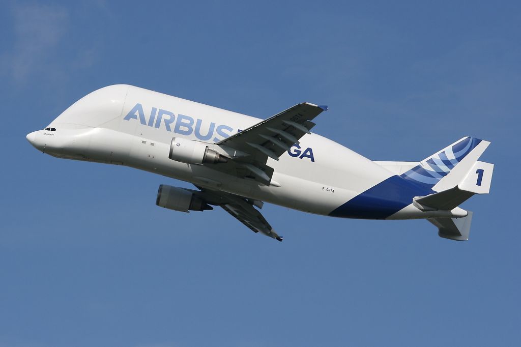 Airbus A300F4-600 (F-GSTA) - Airbus A300-605ST Beluga takes to the skies after departure from Toulouse Blagnac Airport (LFBO-TLS)