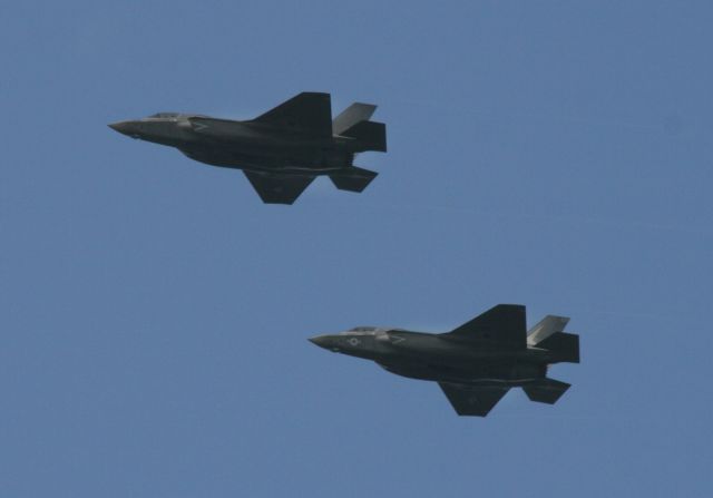 Lockheed F-35C — - USMC F-35 Lightning II Joint Strike Fighters. I was driving north out of Destin passing Eglin AFB where they had numerous jets performing touch and gos. I pulled over and took photos of this impromptu airshow.