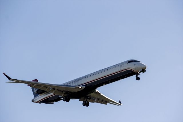 Canadair Regional Jet CRJ-900 (N326MS) - Landing on runway 35 at Augusta Regional Airport from Dallas during the Masters Golf Tournament 2017 in AUgusta, GA. KAGS, USAIR, MESA