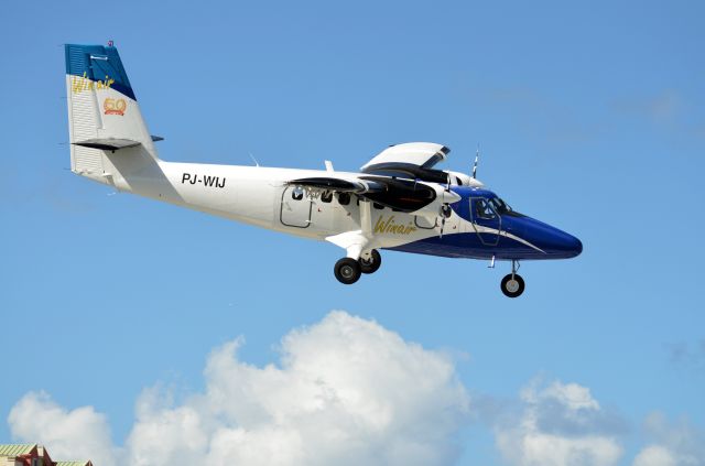 De Havilland Canada Twin Otter (PJ-WIJ) - Winair coming in for landing.