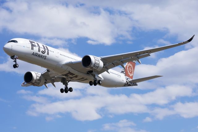 Airbus A350-900 (DQ-FAJ) - Bringing a few hundred LDS missionaries home from the South Pacific. This was a real treat and I didn't even have to go 30 miles from my house to get it.