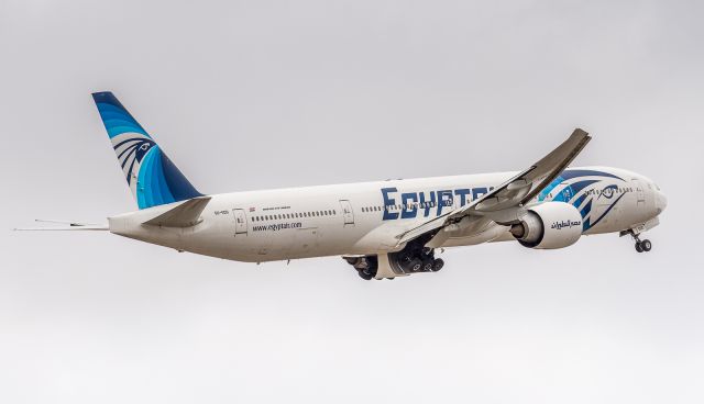 BOEING 777-300ER (SU-GDO) - MSR996 tucks away the mains and heads off into a milky white sky bound for Cairo