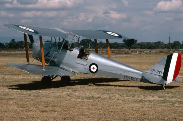 VH-RVI — - DE HAVILLAND DH-82A TIGER MOTH - REG : VH-RVI (CN 807) - WANGARATTA AIRPORT VIC. AUSTRALIA -YWGT 19/4/1987