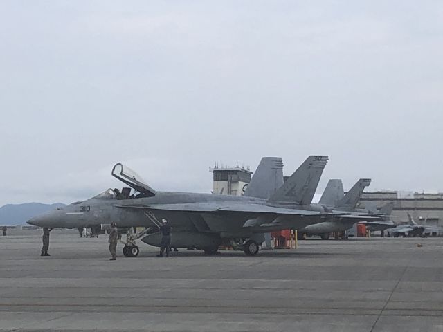 McDonnell Douglas FA-18 Hornet — - An FA-18E from Strike Fighter Squadron 115 on the ground after a sortie.